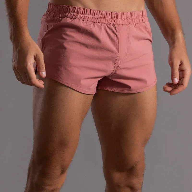 Mens Cotton Boxer Shorts Round Hem Sexy Home