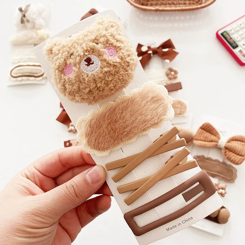 4PCS Baby Girl Hair Clips Autumn Winter Kids