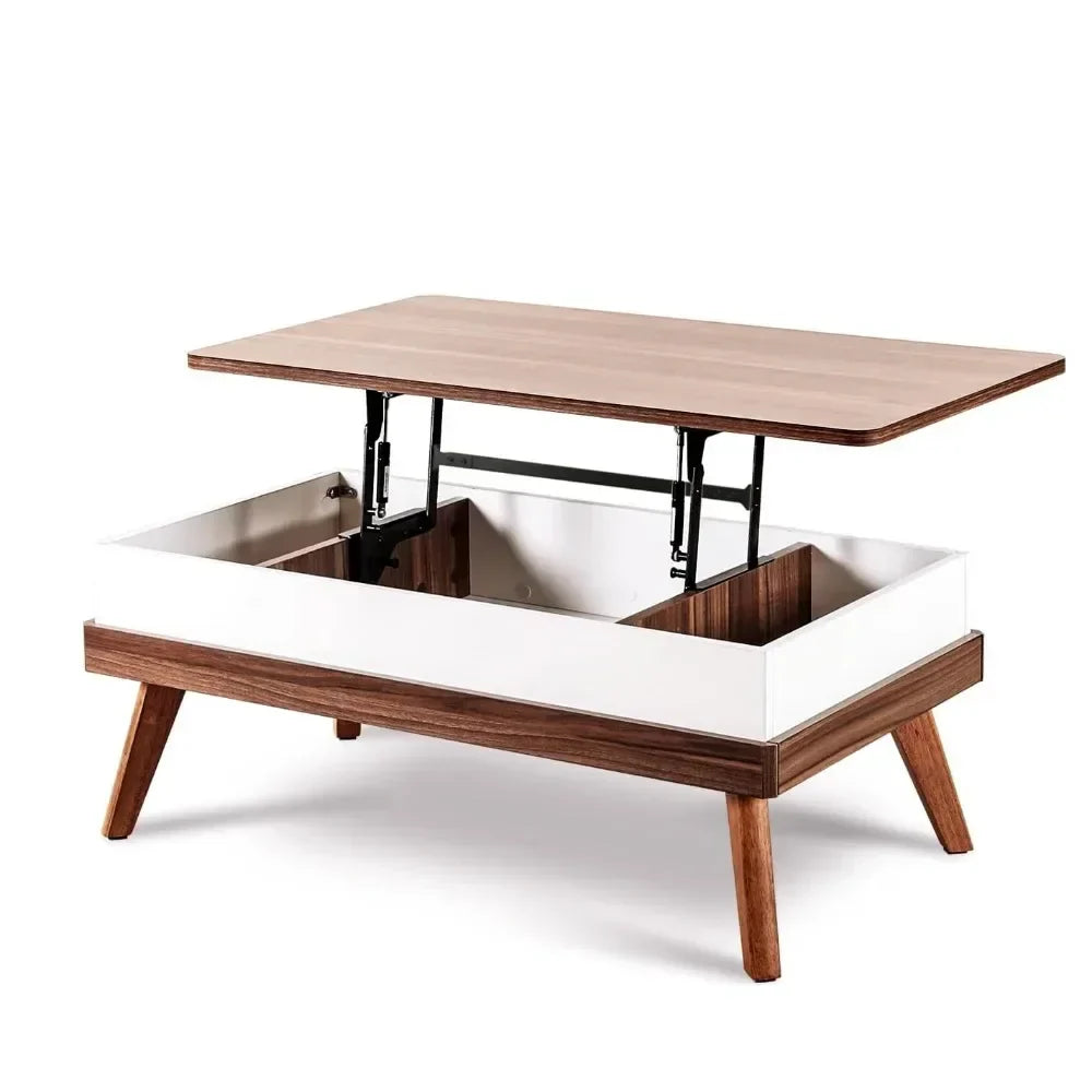 Easy-to-Assembly Center Table With Hidden Storage Compartment Modern