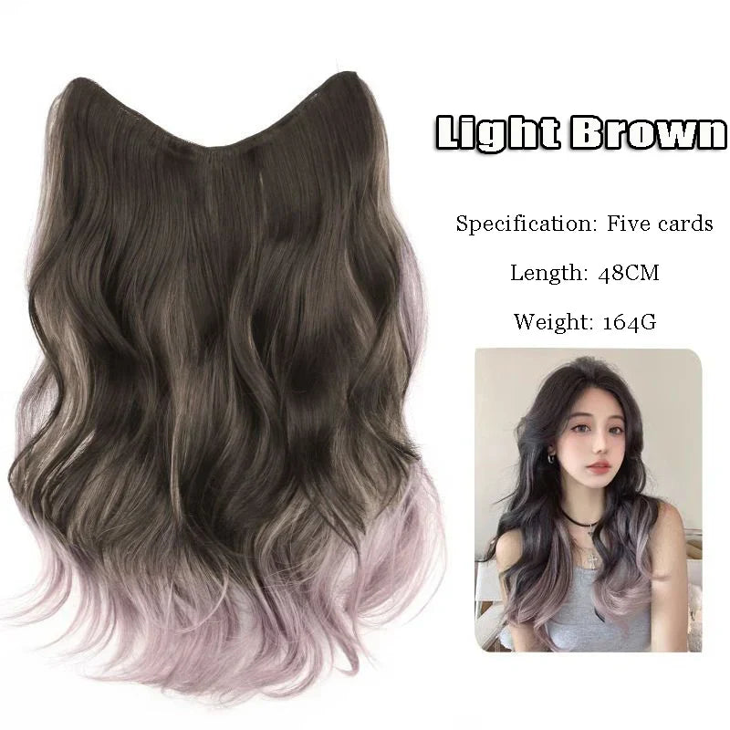 FORLISEE Synthetic Long Curly Hair Gradient Paris Painted