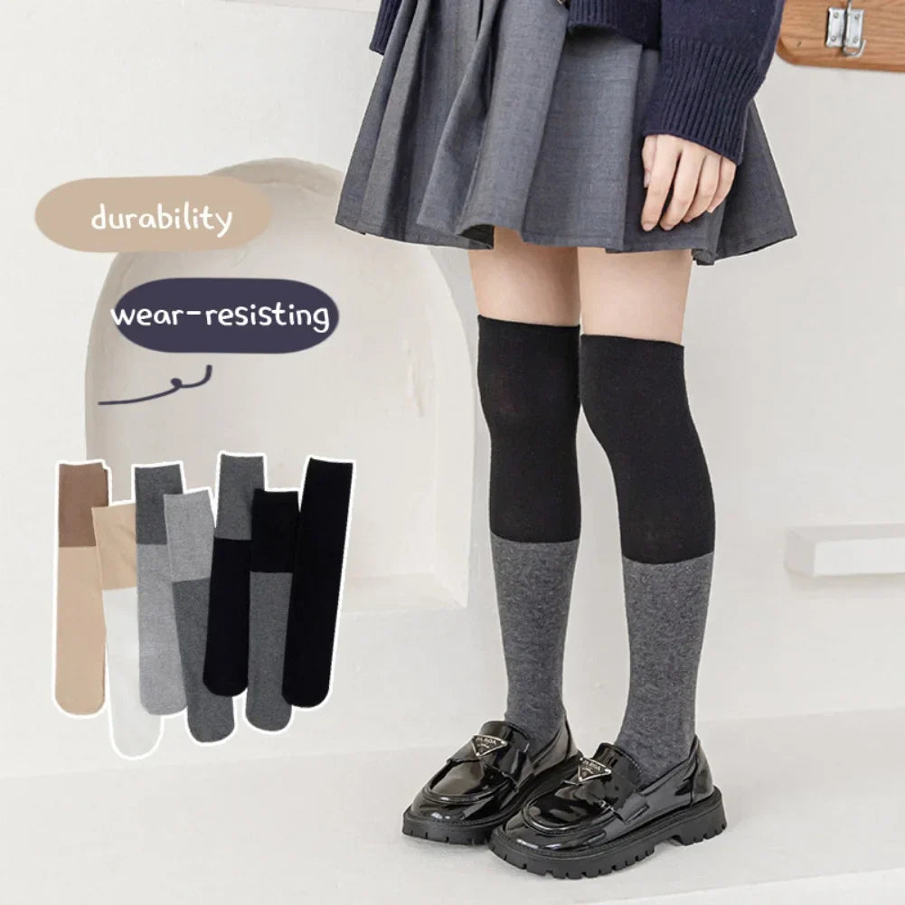 35-42cm Kids Girls Splicing Stockings Winter Warm High