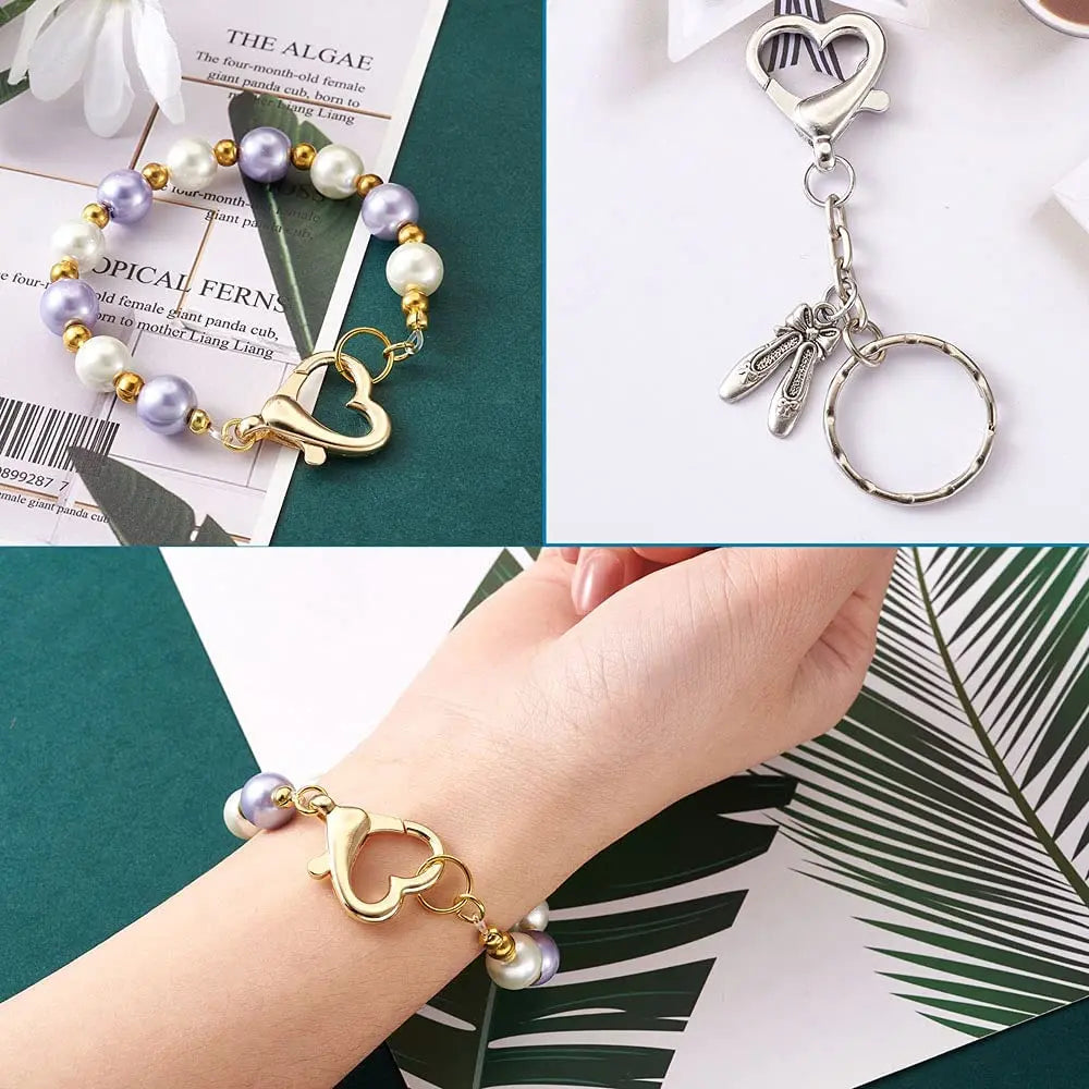 10pcs Heart Lobster Clasp Hook Clip Buckle Spring