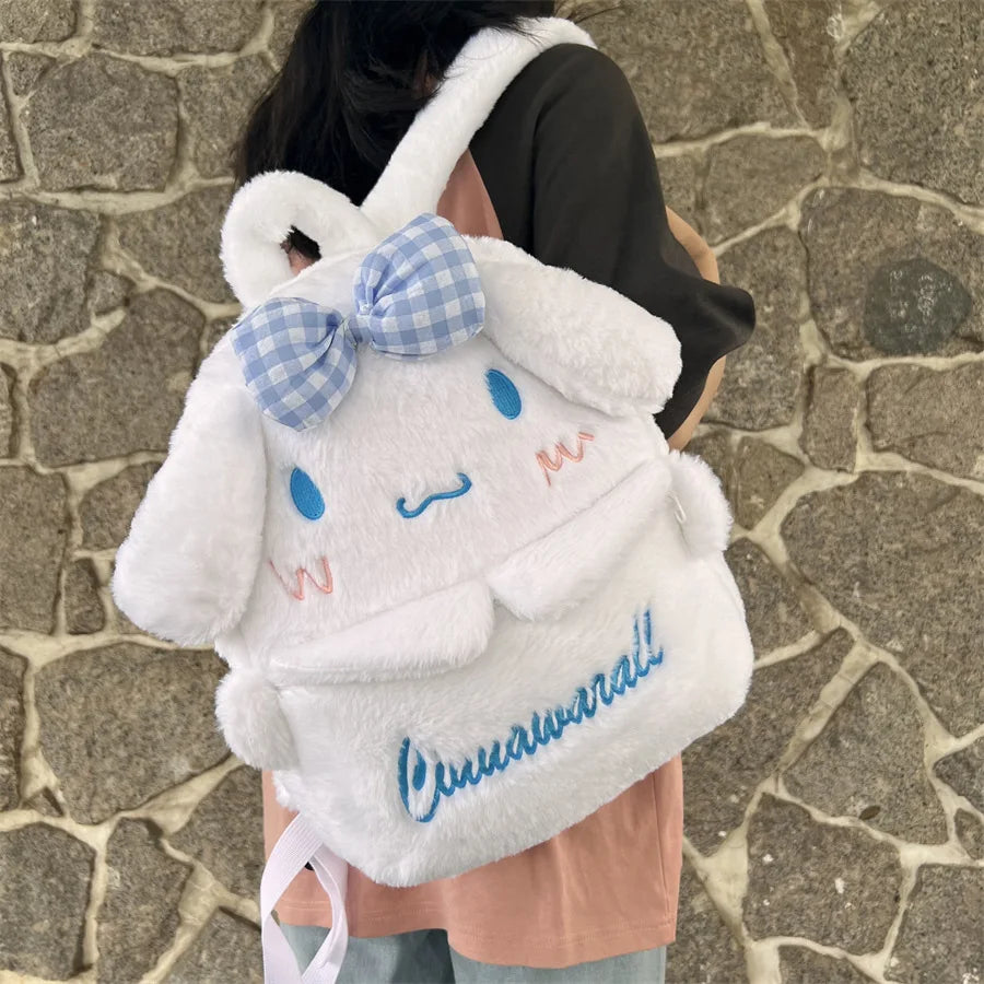New Sanrio Cartoon Lovely Plush Backpack Cinnamoroll Kuromi