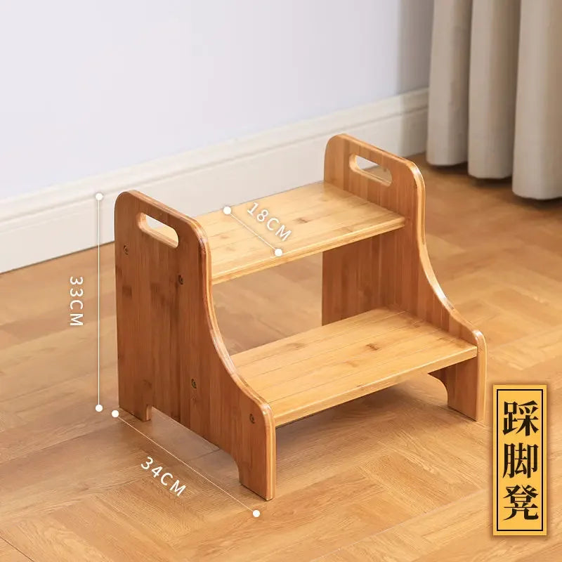 Step Two Step Stool on A Footstool Solid