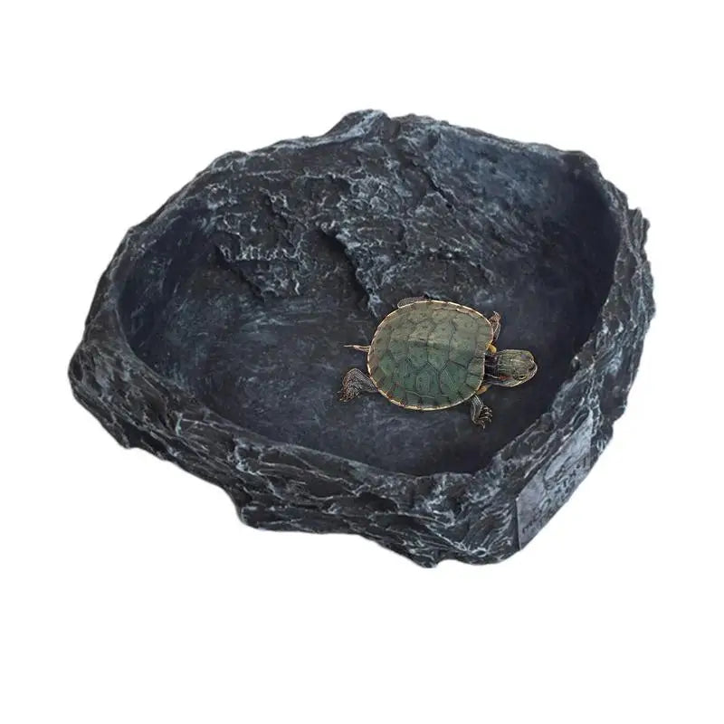 Reptile Water Dish Pet Feeding Bowl Resin Amphibian