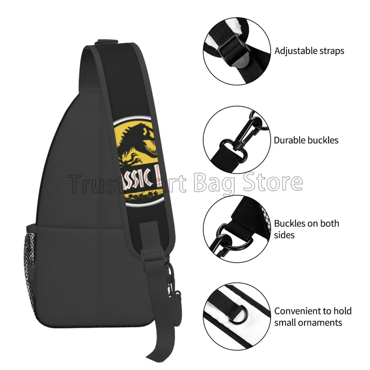Jurassic Park Sling Bag for Women Men Crossbody