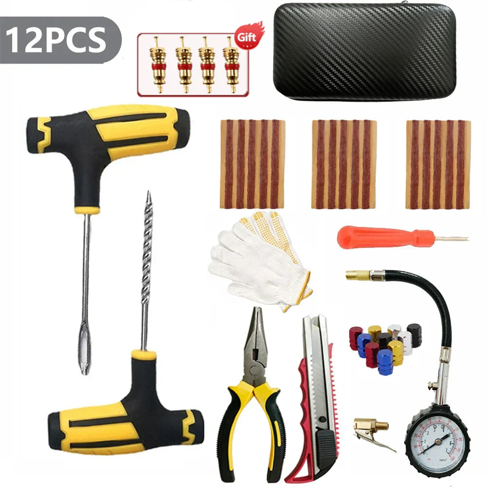 Car Tire Repair Kit Puncture Plug Tools Tyre