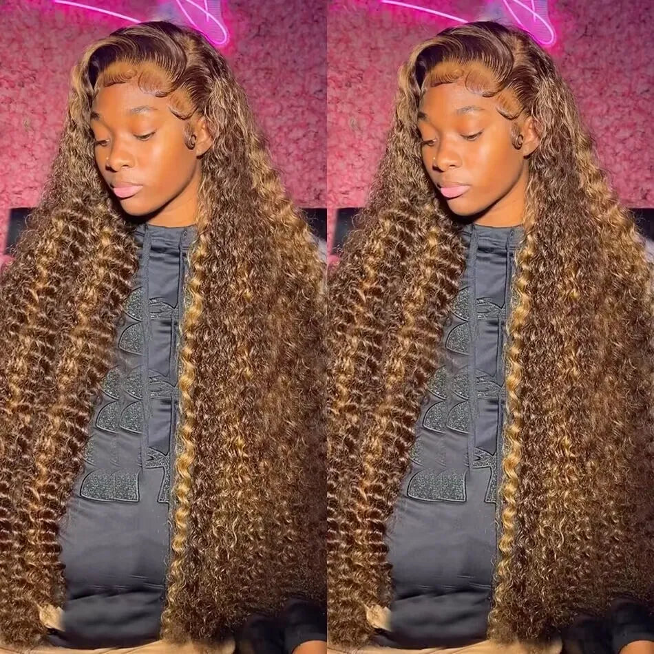 30 34 Inch Highlight Ombre Lace Front Wig