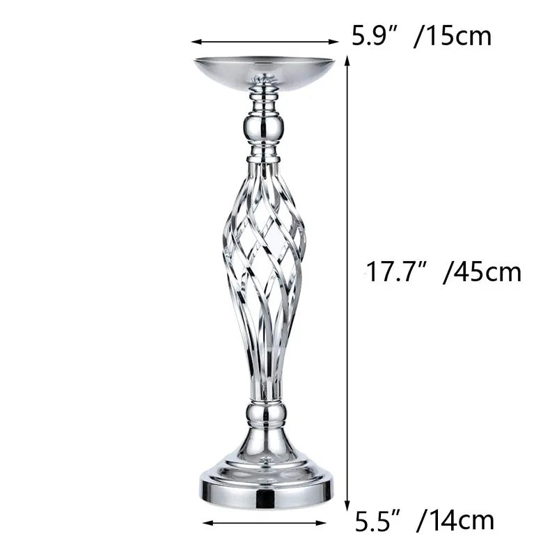 Table Candle Holder Arrangement Gold Iron Vase Twisted