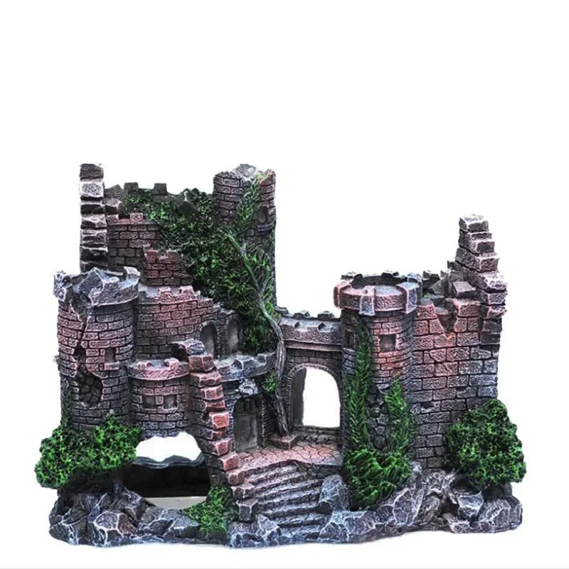Resin Artificial Fish Tank Ancient Castle Aquarium Decoration