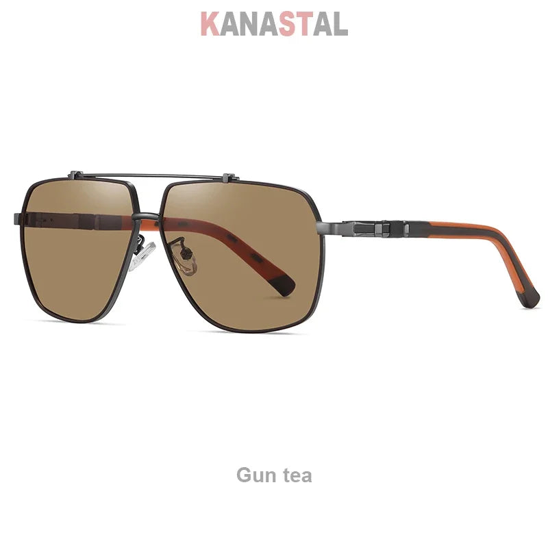 Men's Polarized Sunglasses UV400 TR Metal Colorful Square
