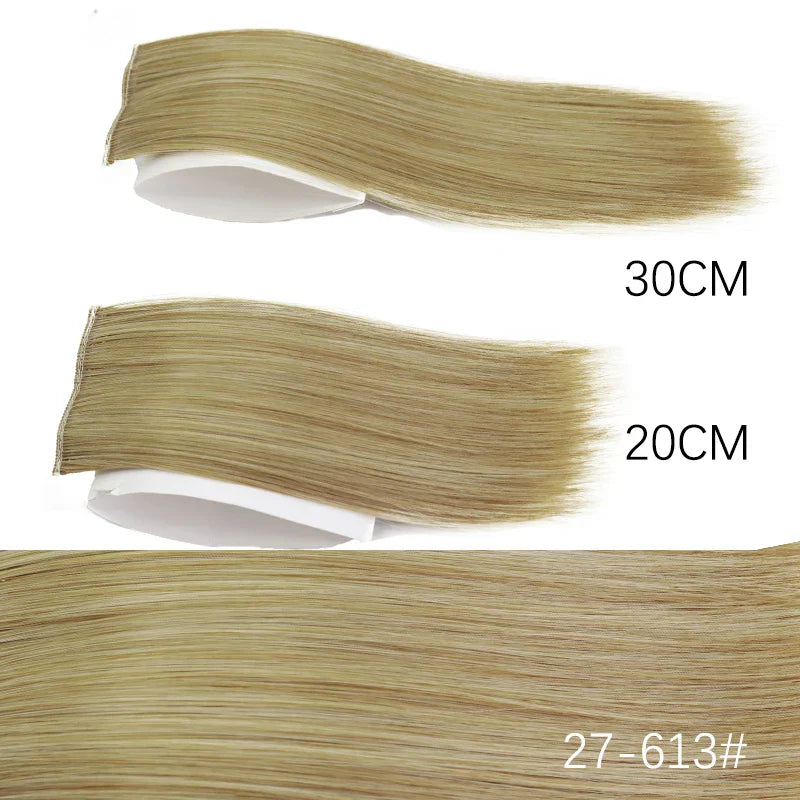 AZQUEEN Synthetic 20cm/30cm Invisible Straight Pads Clip In