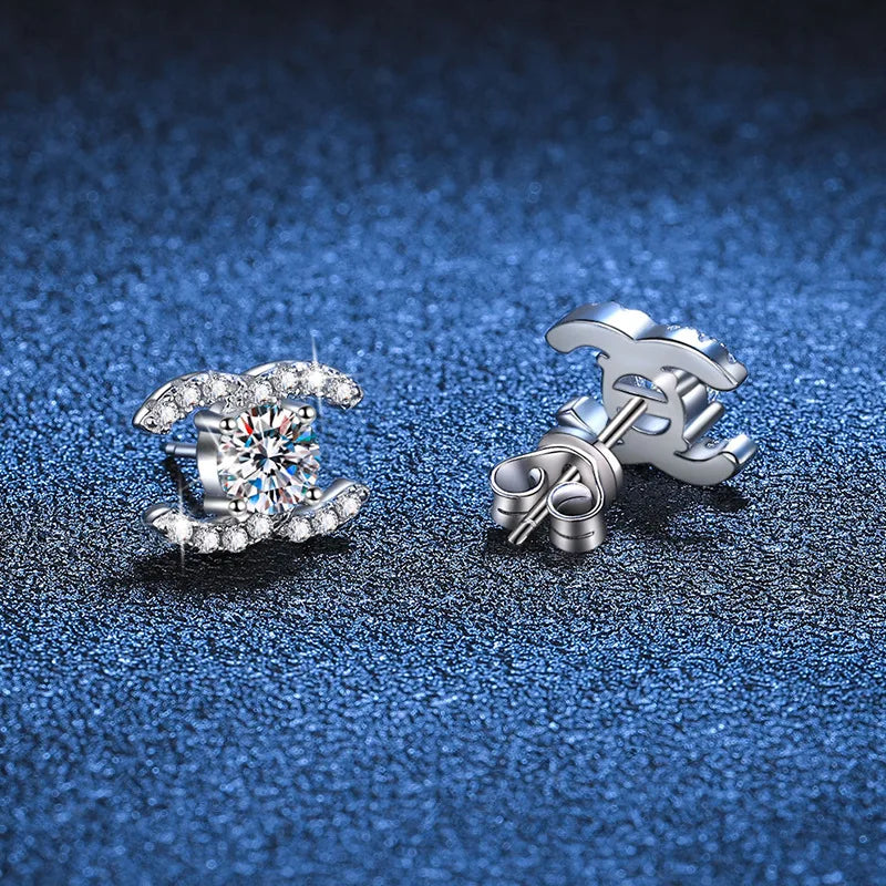 JECIRCON 925 Sterling Silver Moissanite Stud Earrings Small