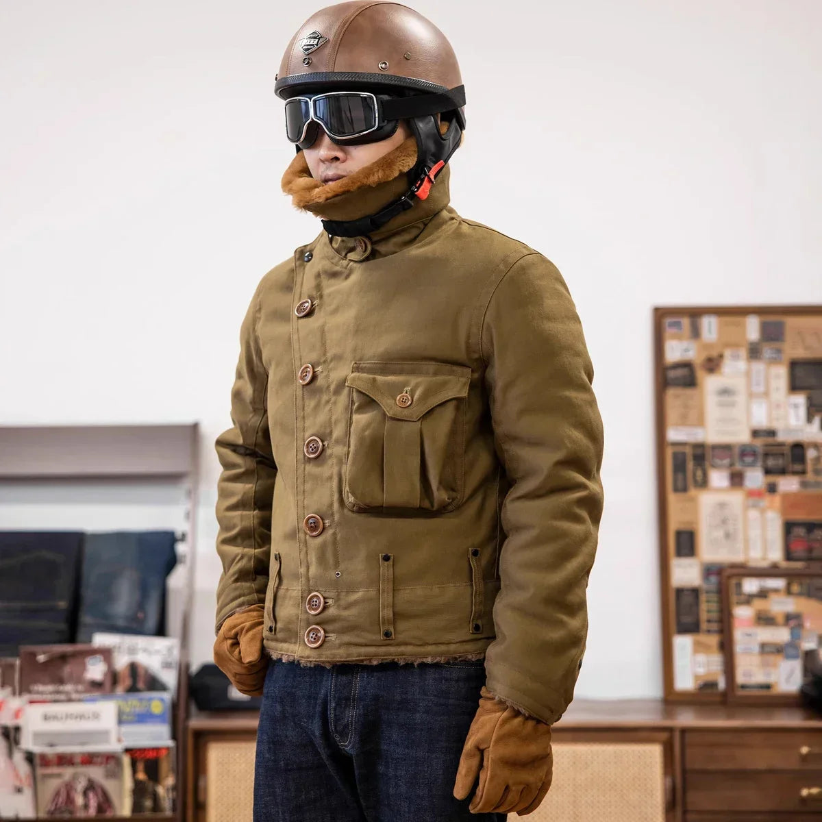Red Tornado Taildragger Waxed Flying Jacket Vintage Aviation