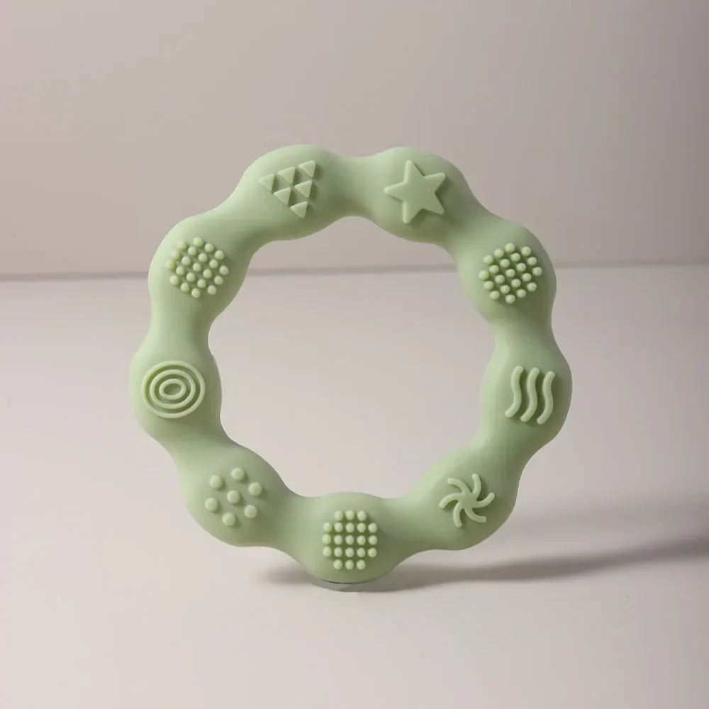 Cute Baby silicone ring teether Baby oral care