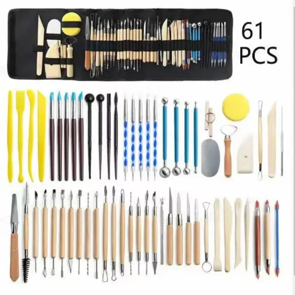 Pottery Clay Sculpting Tools Kit 8-61 Pcs/Set, Ceramic