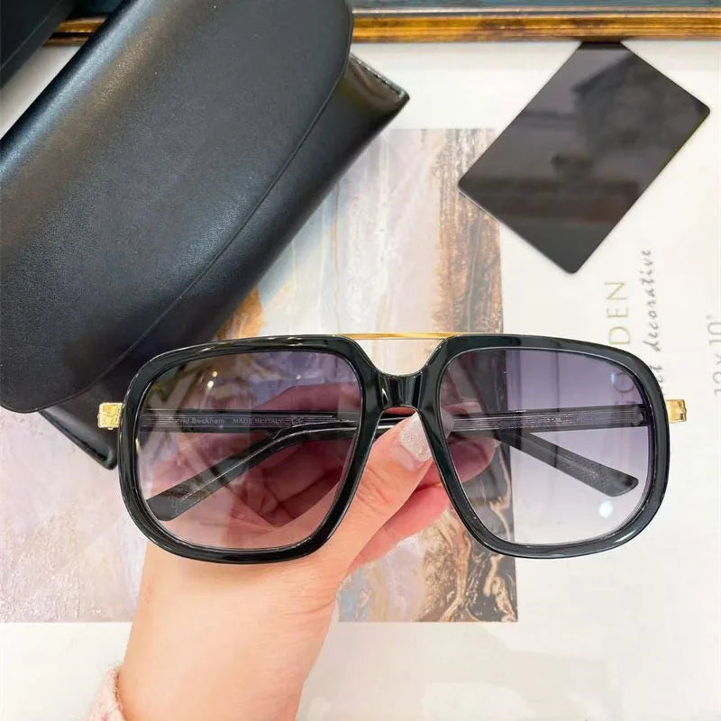 Square Double Bridge Sunglasses 7101 Men and Women