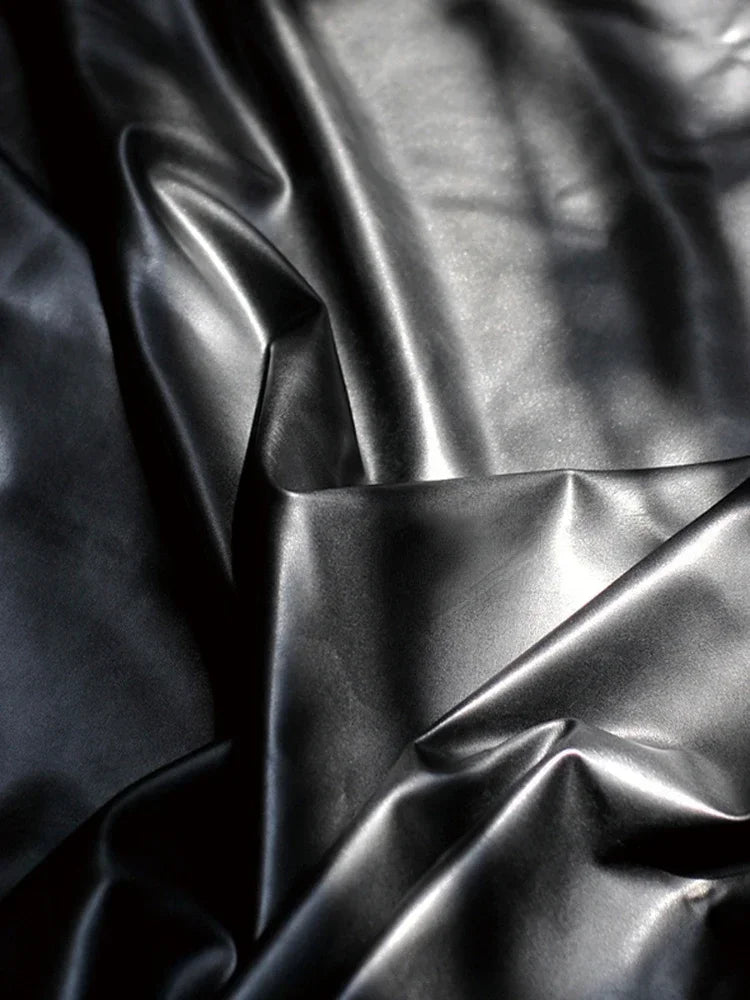 Faux Leather Fabric High Elastic Knitted Matte Four