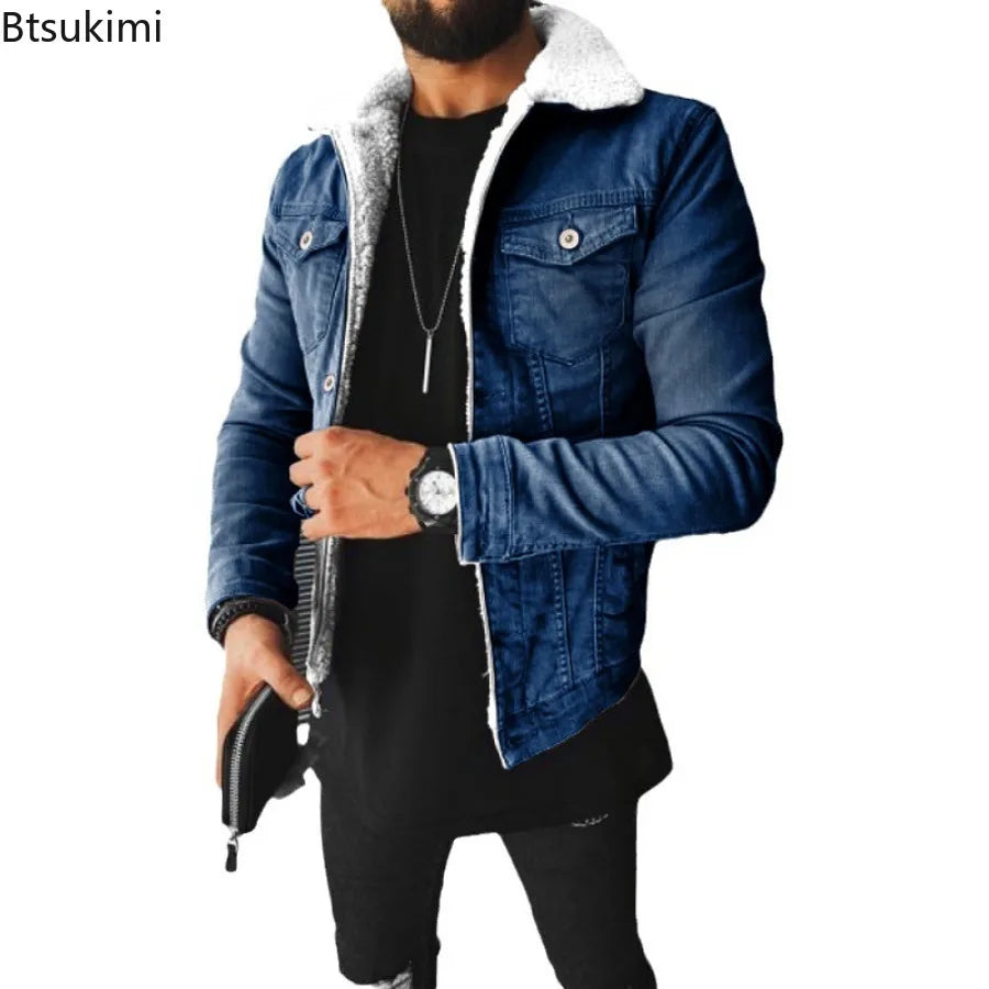 2024 Autumn Winter Men's Imitation Lamb Fleece Thickened