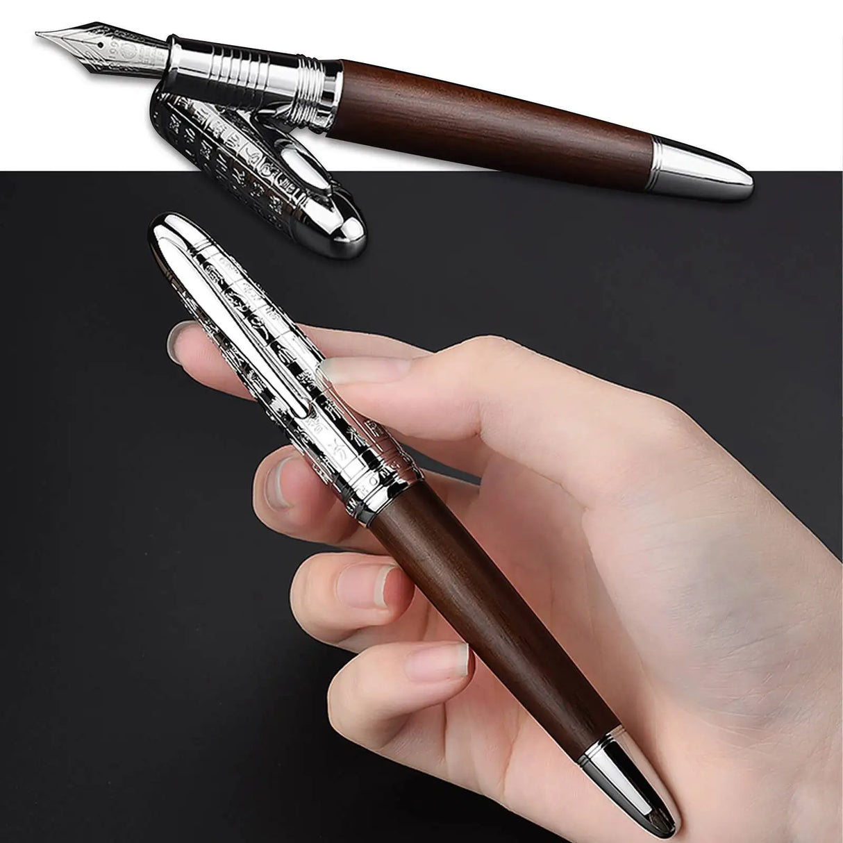 Hongdian 6016 Fountain Pen Beautiful Natural Wood Retro