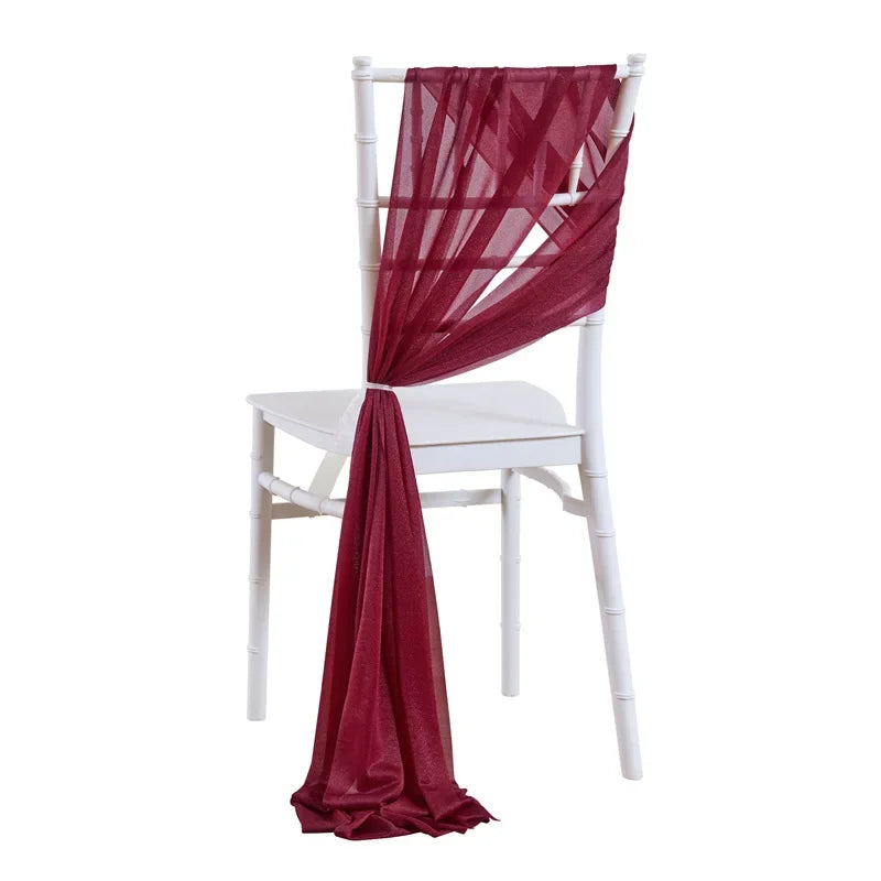 10/50PCS Chiffon Chair Sashes Wedding Chair Decoration 17x250cm