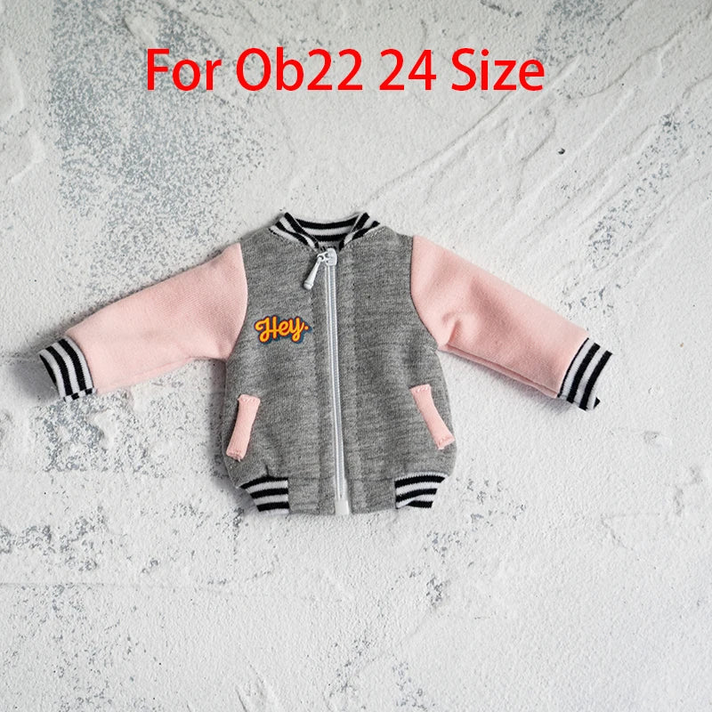 Ob22 24 Doll Baseball Jacket Clothes Ob11 Doll Sport Coat With Zipper For Ob11, Ymy、Licca、Azones、Ob24、Ob27 Doll Accessories