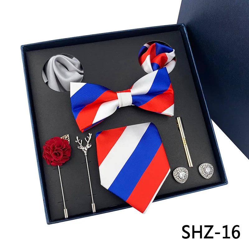 Men's Tie Set Gift Box Fashion Brand Bowtie