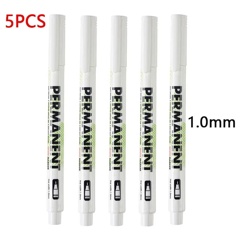 5 Pack White Comics Waterproof Marker Tire Marker