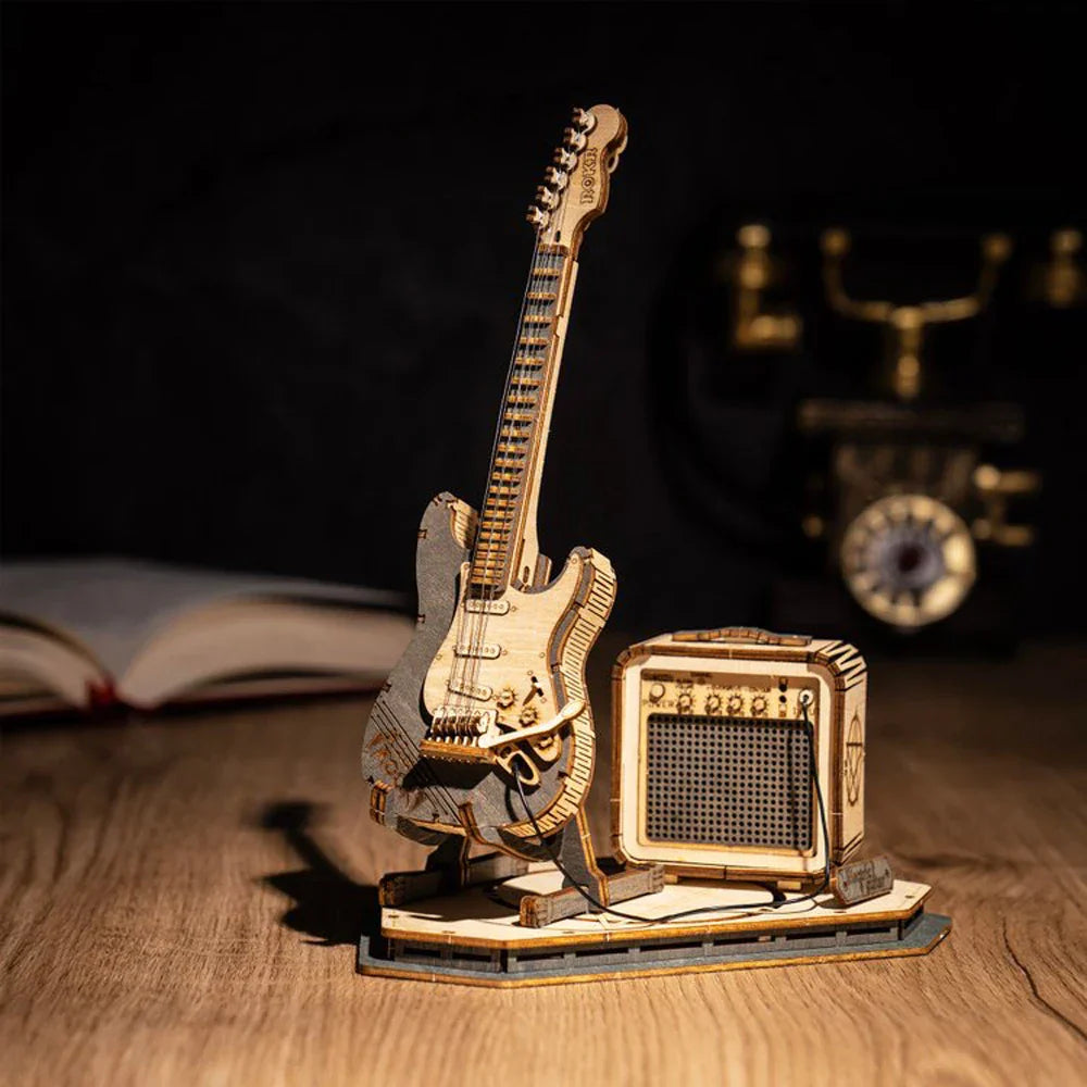 Robotime ROKR Electric Guitar Model Gift Kids Assembly