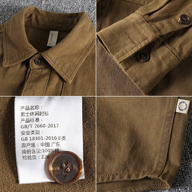 Heavyweight Autumn Men's Long Sleeve Shirt Daily Versatile