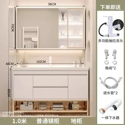Washbasin Mirror Drawer Wall White Bathroom Cabinets Vanity