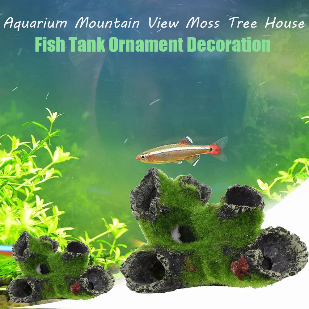 Aquarium Mountain View Moss Tree Moss Driftwood Resin
