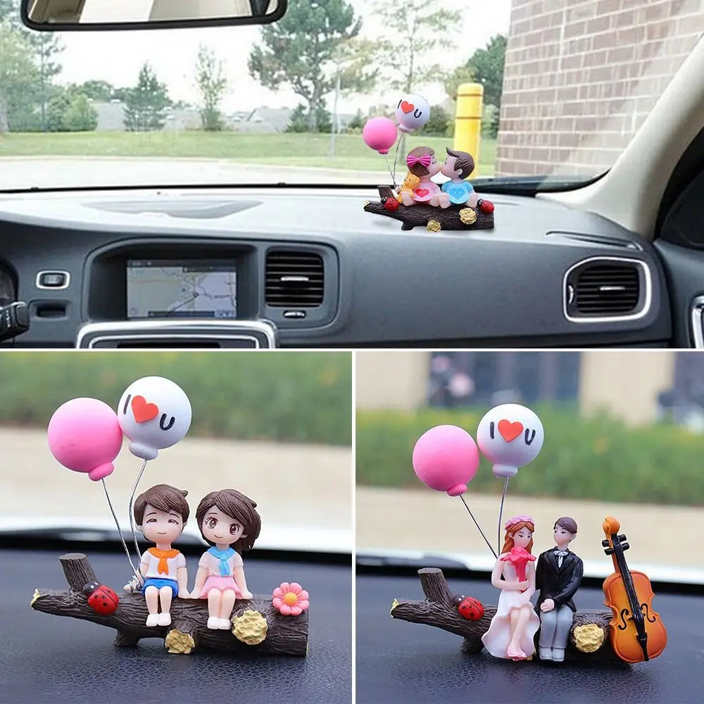 Car Decoration Cartoon Cute Couples Action Figure Figurines