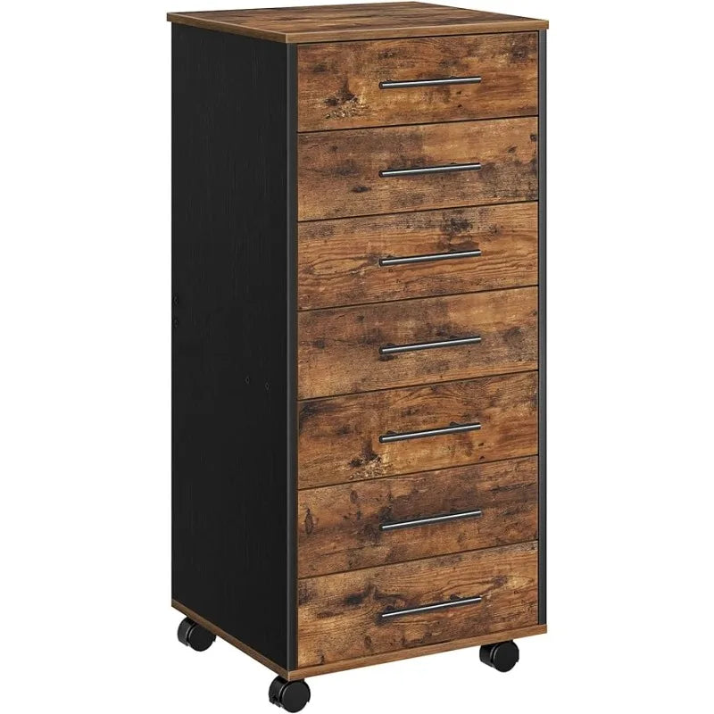 HOOBRO 7-Drawer Chest Dresser Wooden File Cabinet