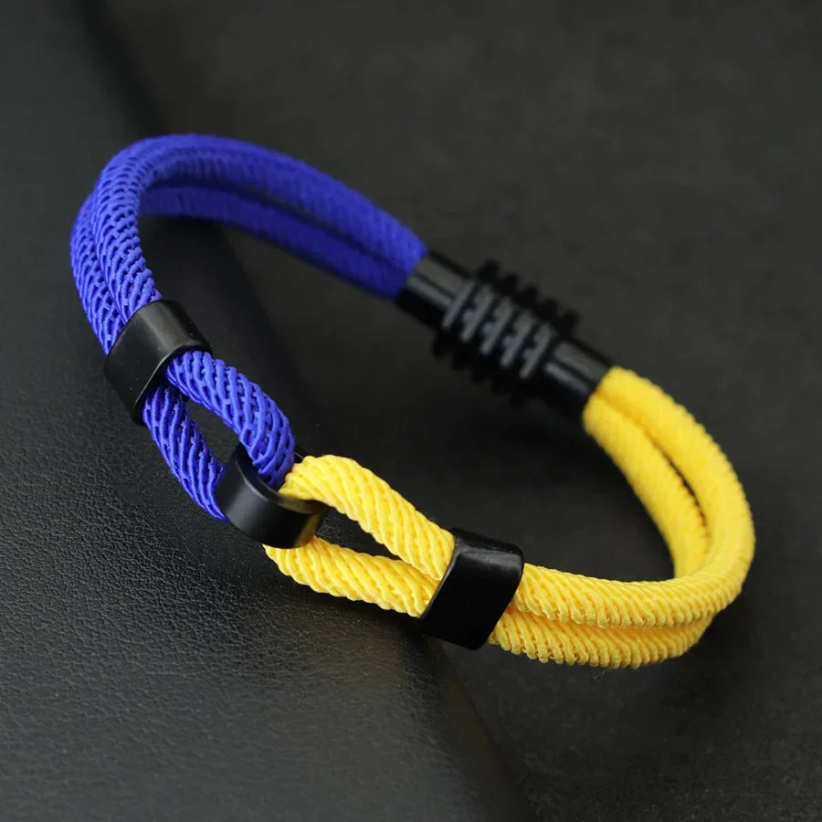 New Bicolor Thread Bracelet For Men Magnet Buckle