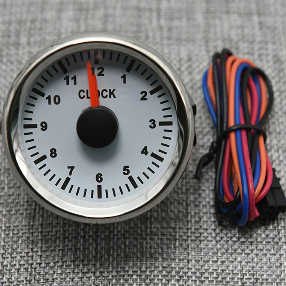 2" 52mm HourMeters Clock Gauges with Red Backlight for Car, Boat, Yacht, RV (9-32V)