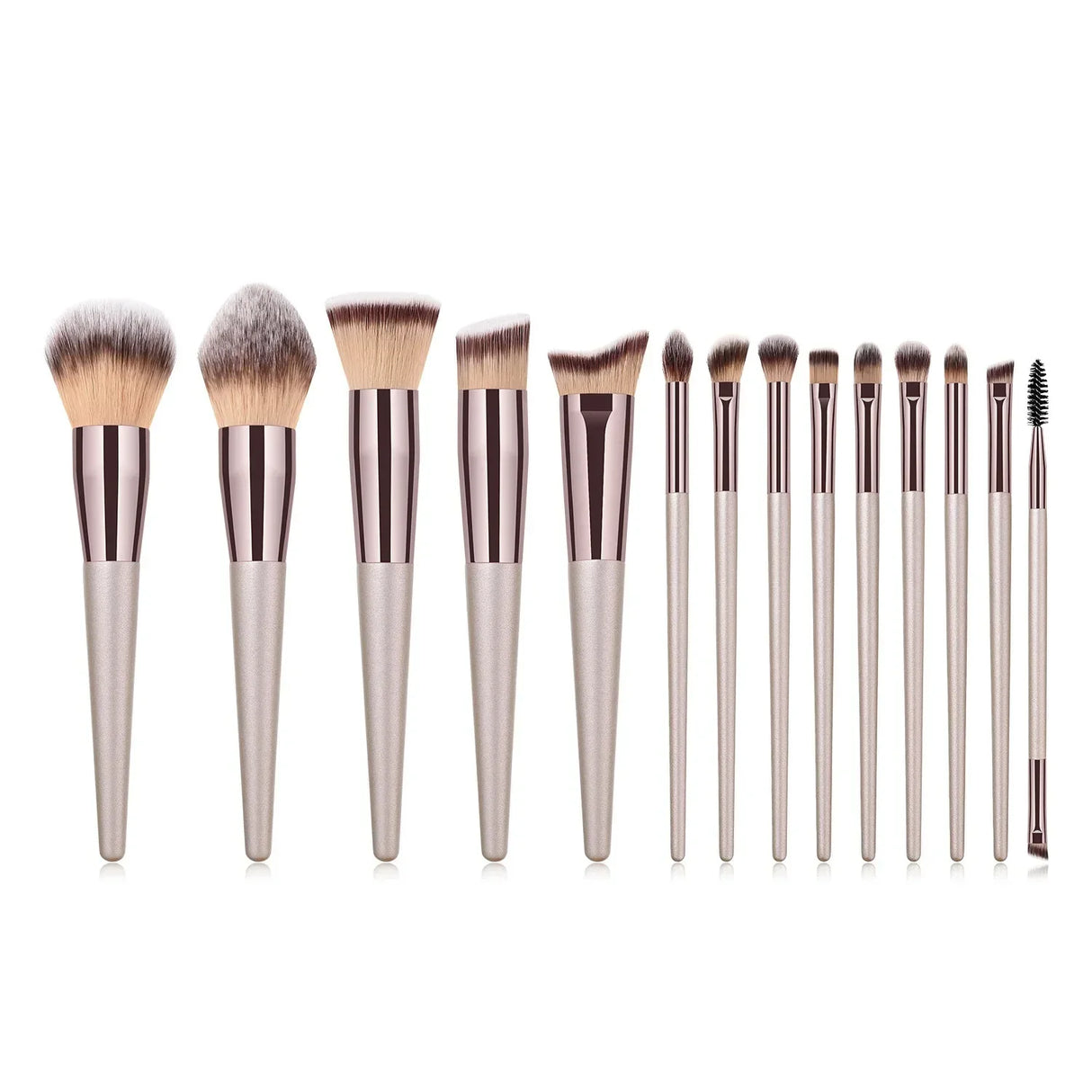 4/10Pcs Champagne Makeup Brushes Set For Cosmetic Foundation