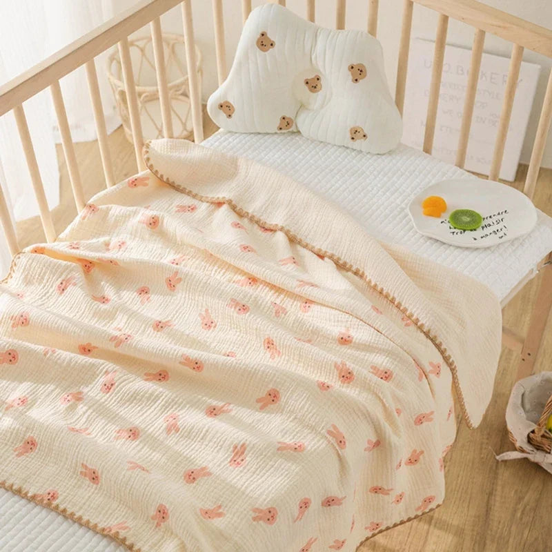 3D Minky Dot Baby Blanket Newborn Cotton Gauze