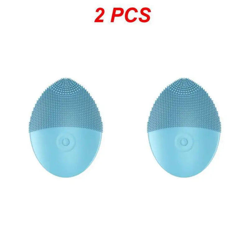 1/2PCS Electric Facial Cleansing Brush Silicone Ultrasonic Vibration