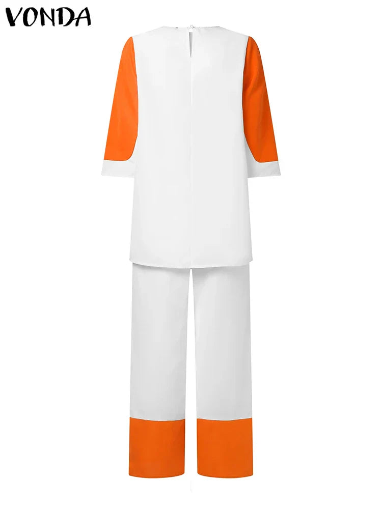 Plus Size VONDA Women Pant Sets 2024 Sexy