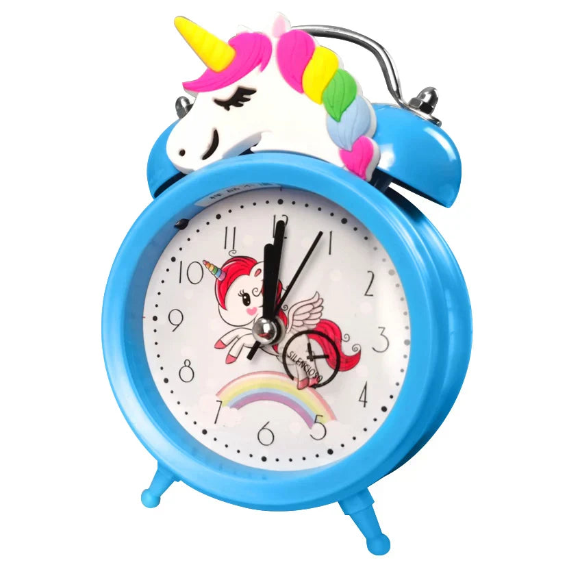 Pink Unicorn Children's Alarm Clock Cartoon Desktop for