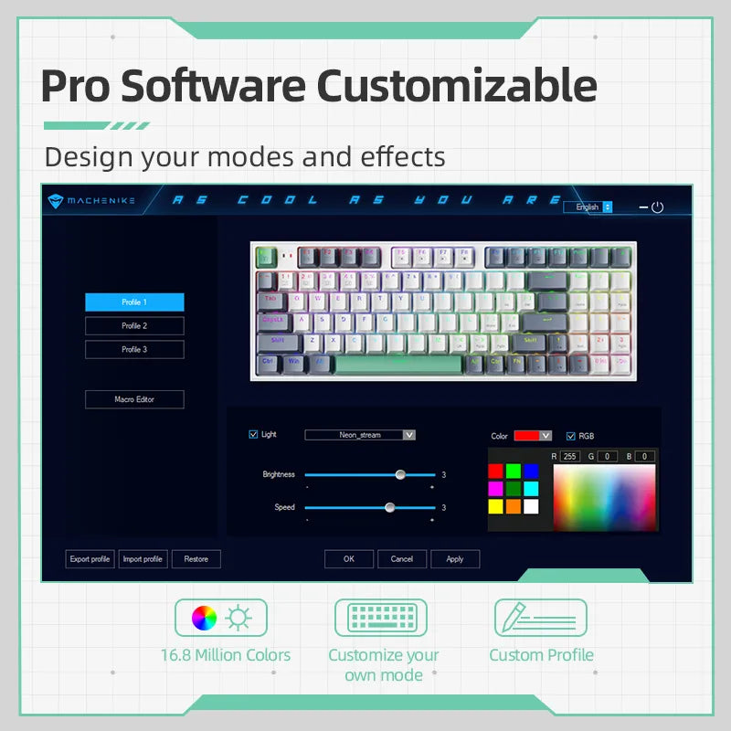 Machenike K500 Mechanical Keyboard Gaming Keyboard Wired Keyboard