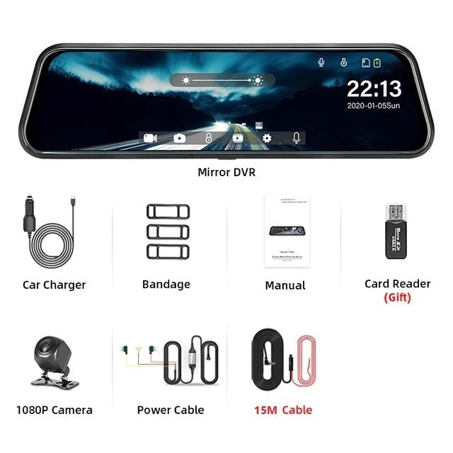 Mirror Camera for Car Touch Screen Video Recorder