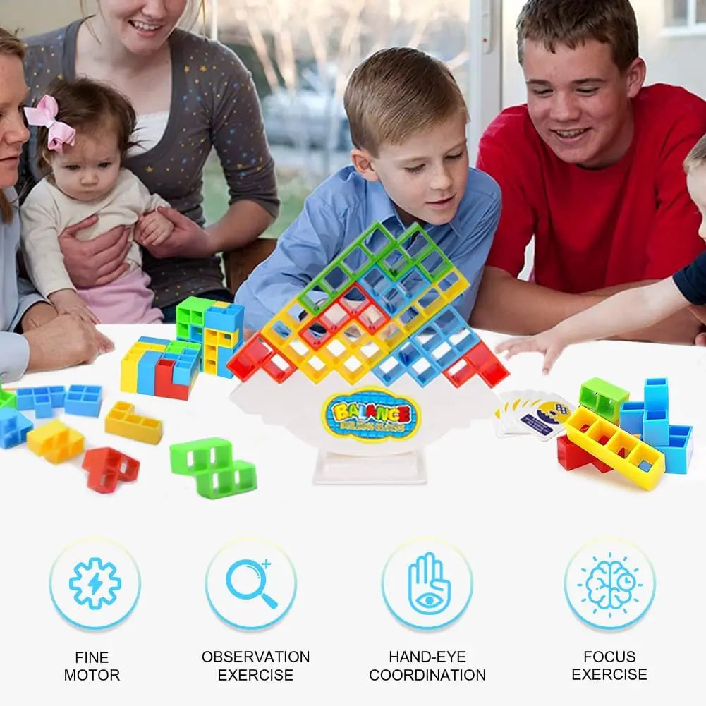 3D Tetra Tower Balance Stacking Toys Building Blocks