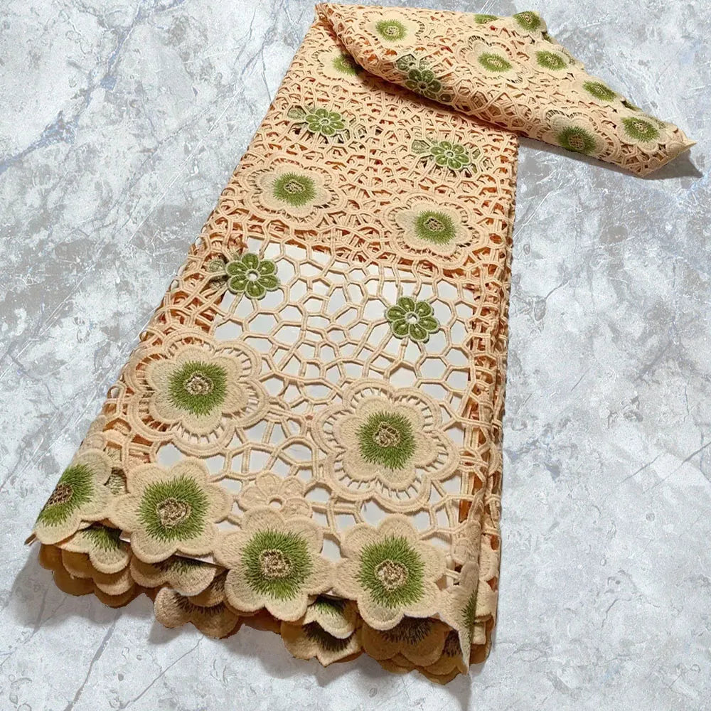 2022 High Quality Embroidered African Chemical Lace Fabric