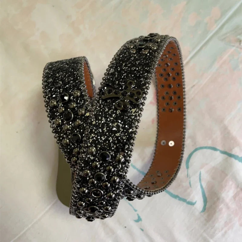 NOWISBB Y2K Rhinestones Belts Quality Western Cowgirl Cowboy