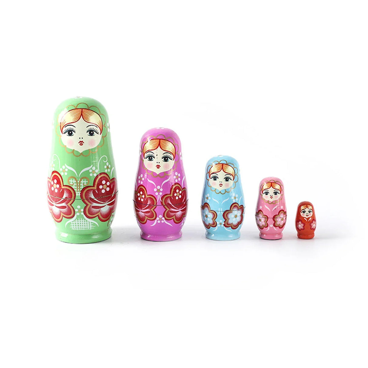 5PCS Matryoshka Dolls Nesting Dolls Cute Wood Russian