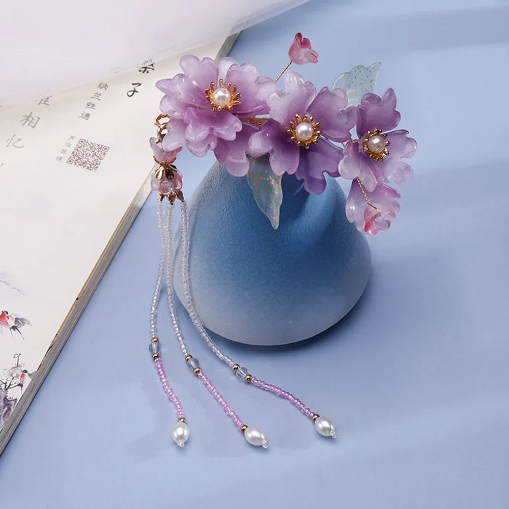 Chinese Hair Clips Girls Hanfu Hair Accessories Green
