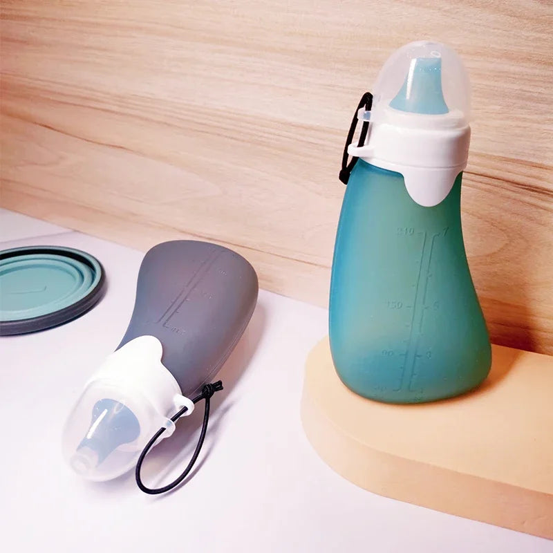 240ml Reusable Silicone Yummy Pouch Squeeze Refillable Baby