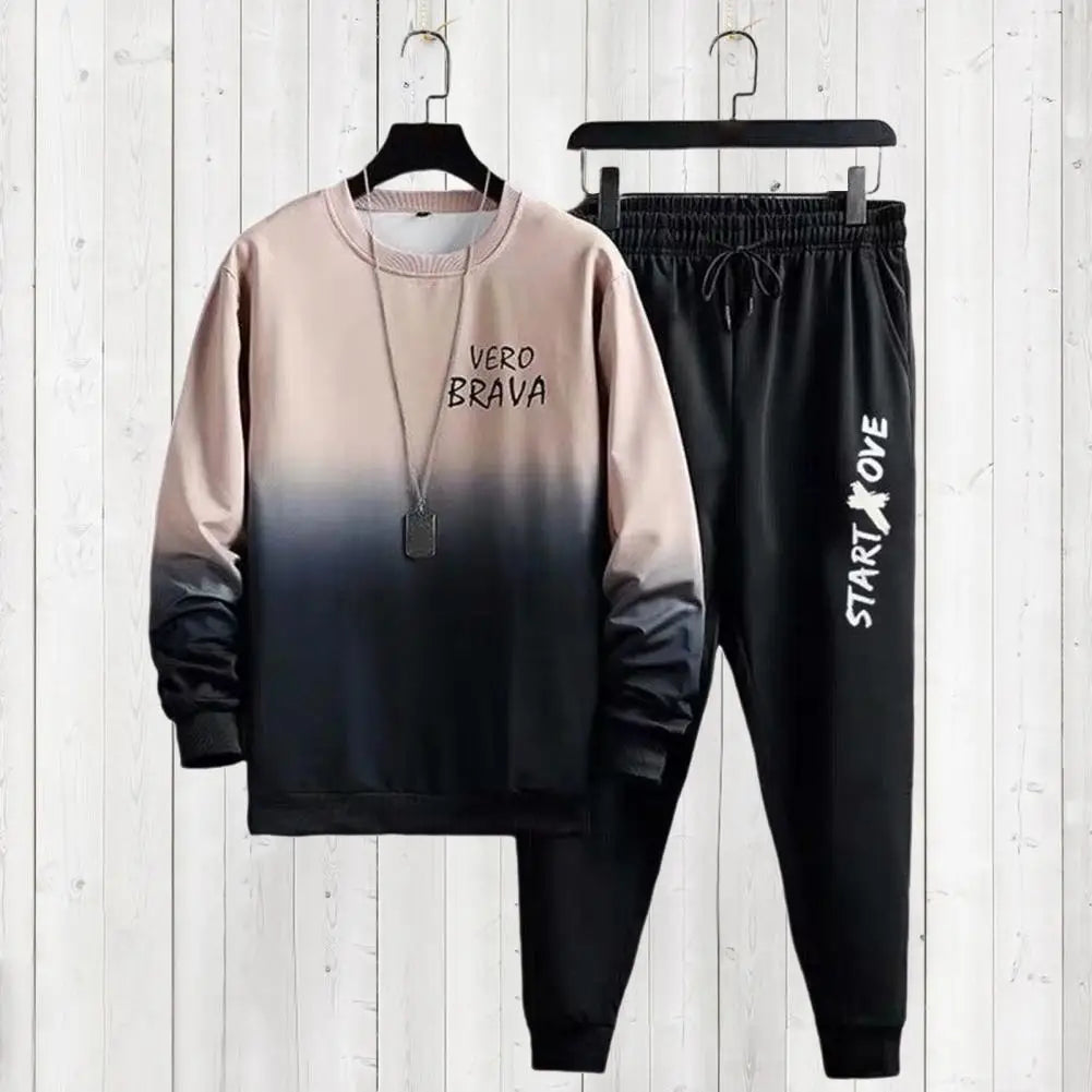 Men Suit with Long Sleeve Top Men Two-piece